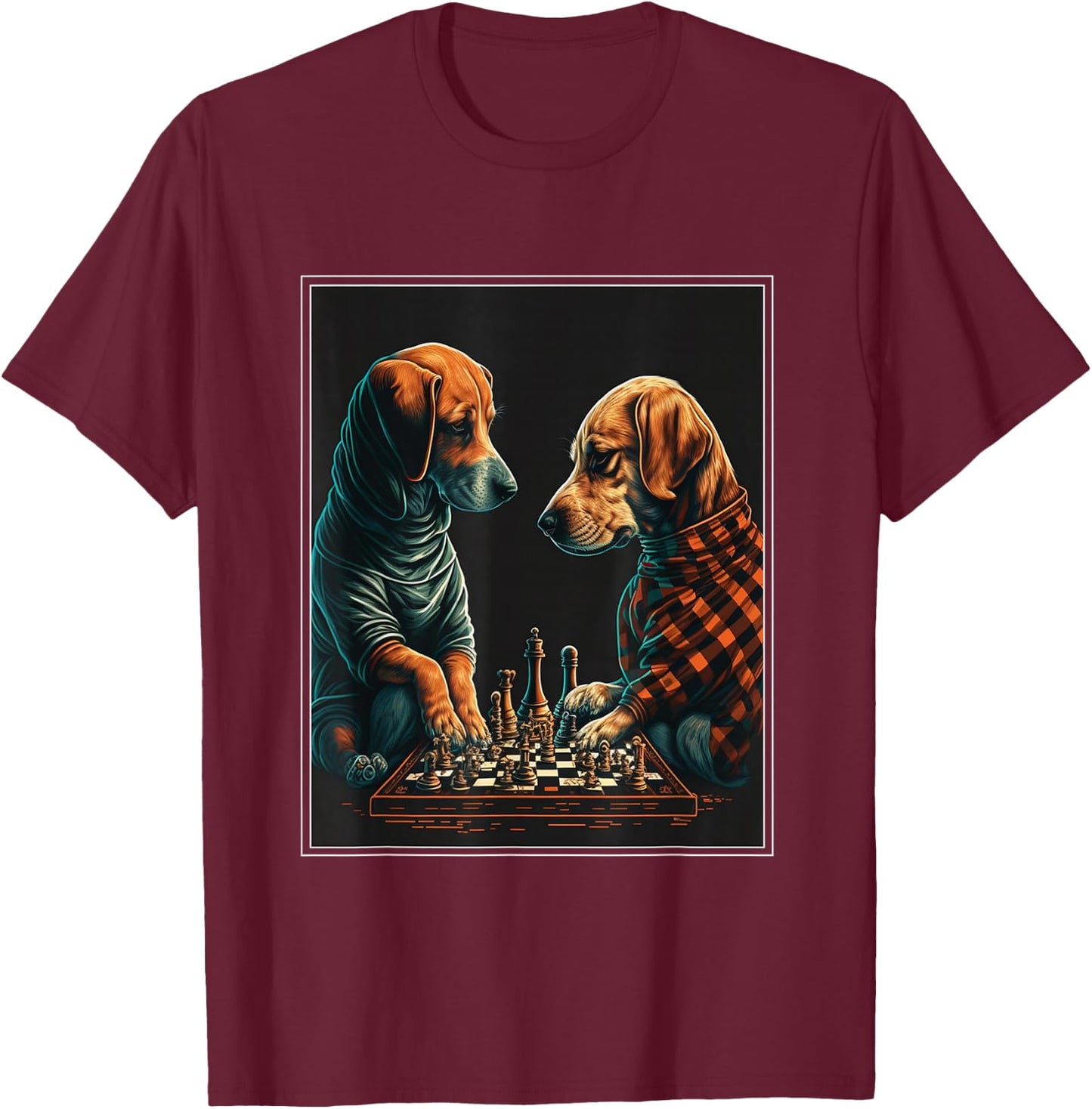 Dog Labrador Chess Player Lady King T-Shirt - T-Shirt | Maroon