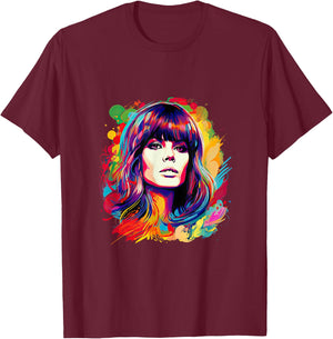 Soulful Serenade: Isometric Art of Astrud Gilberto T-Shirt - T-Shirt | Maroon