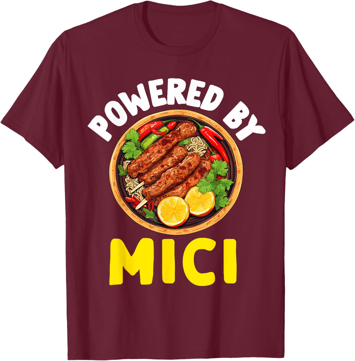 Romanian Food Mici Women Kids Romania Souvenir Pride T-Shirt - T-Shirt | Maroon