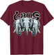 Lao Laos Three Headed Elephant South East Asian T-Shirt - T-Shirt | Maroon