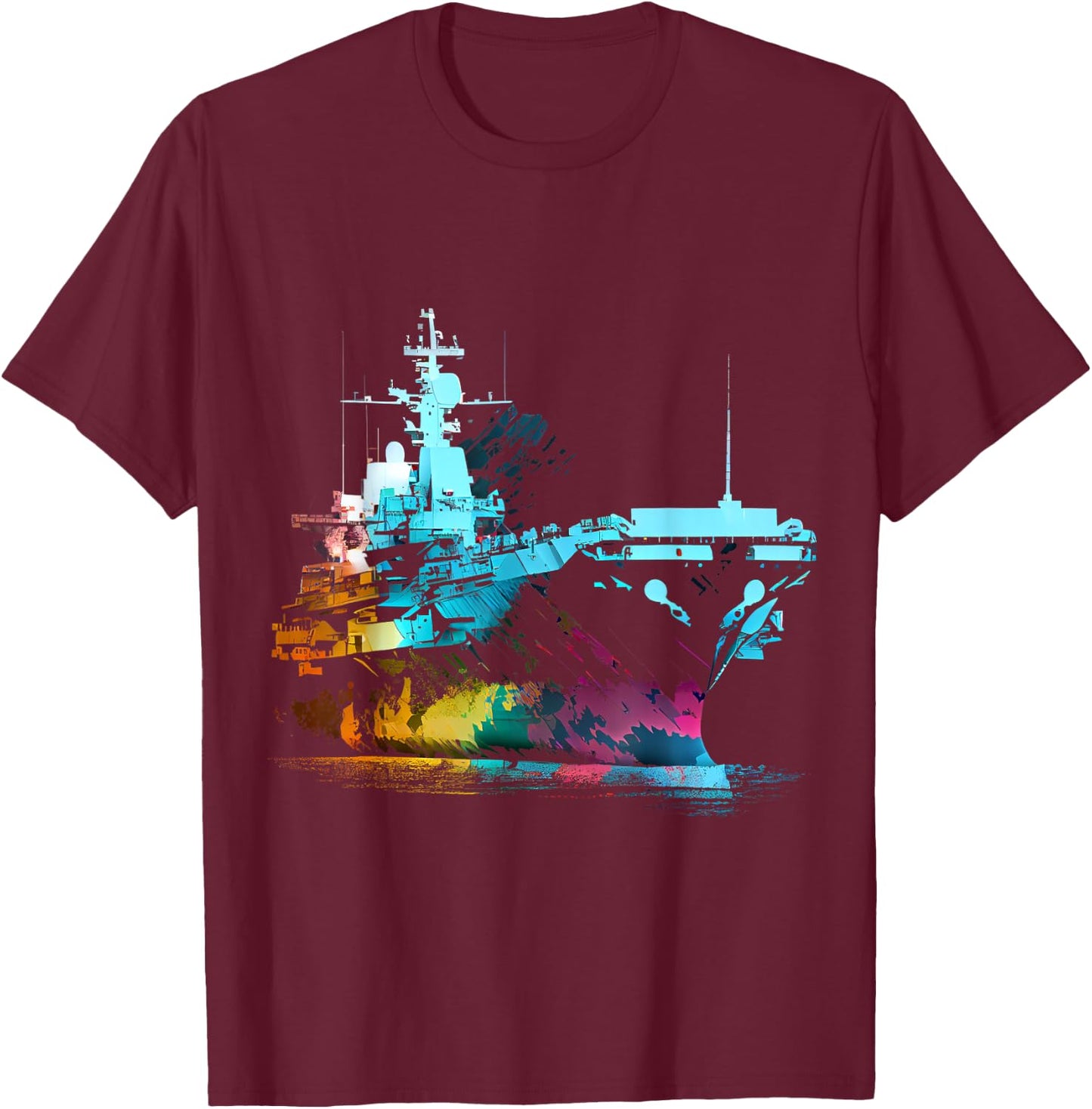 Aircraft carrier USA military captain American ship captain T-Shirt - T-Shirt | Maroon