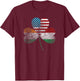 Half Irish Half Italian American Flag Shamrock Heritage T-Shirt - T-Shirt | Maroon