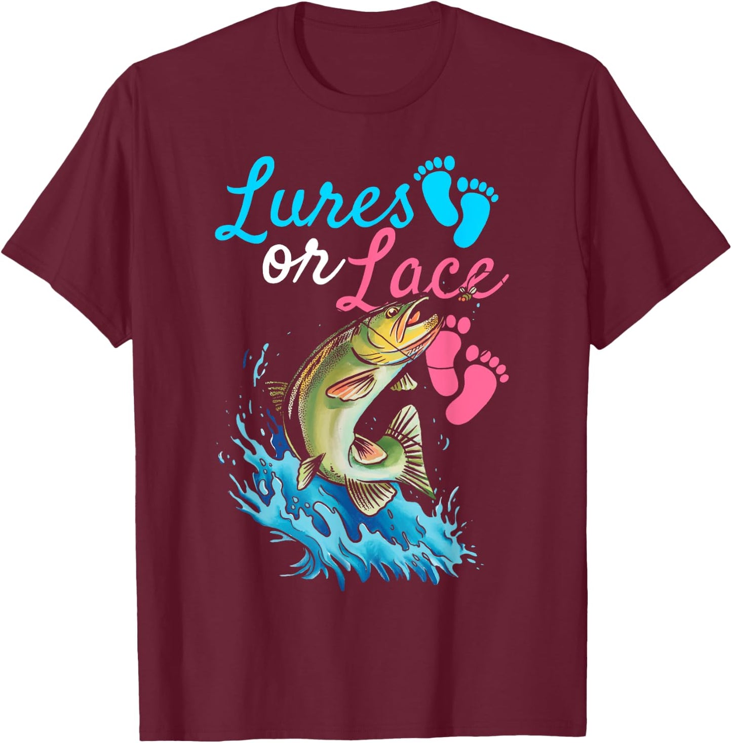Lures or Lace Quote for Fishing lovers T-Shirt - T-Shirt | Maroon
