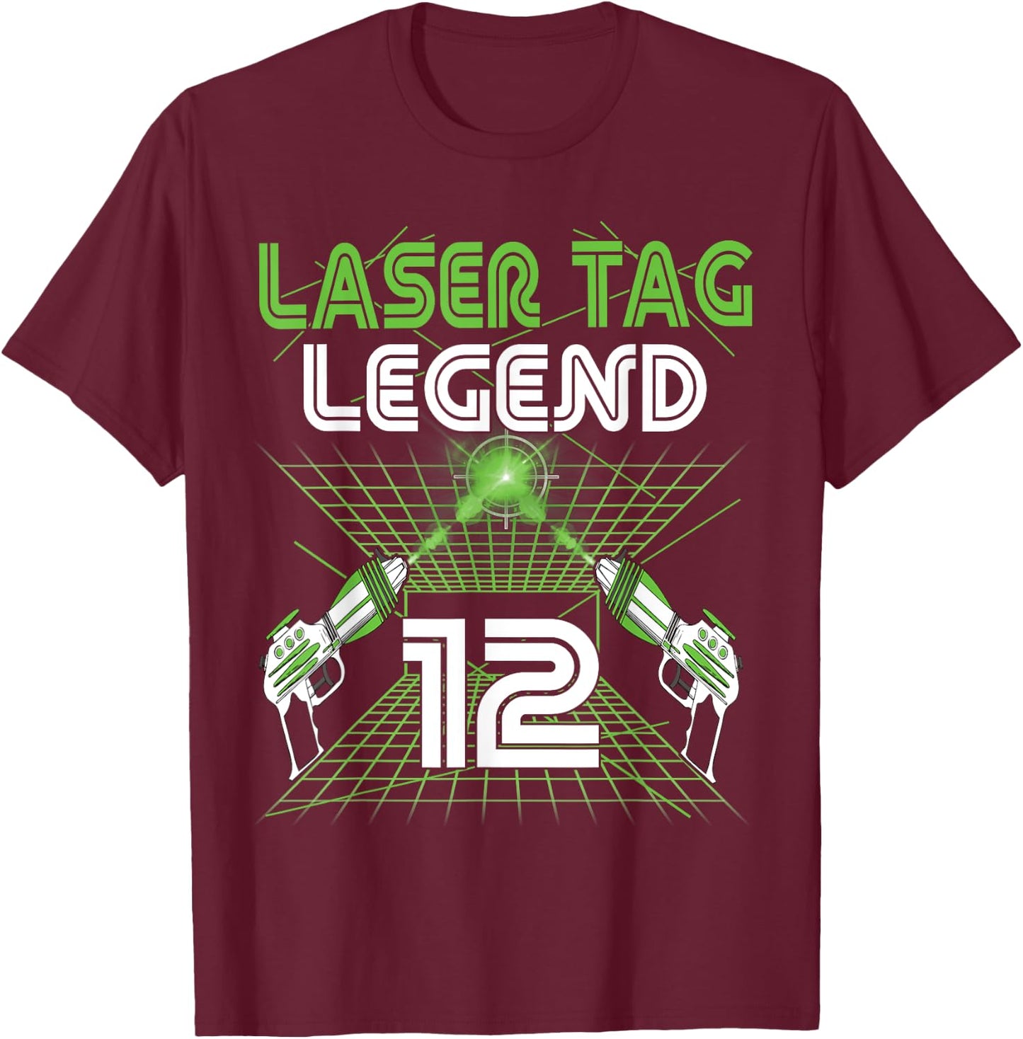 Lasertag Birthday Party - laser tag 12 years birthday T-Shirt - T-Shirt | Maroon