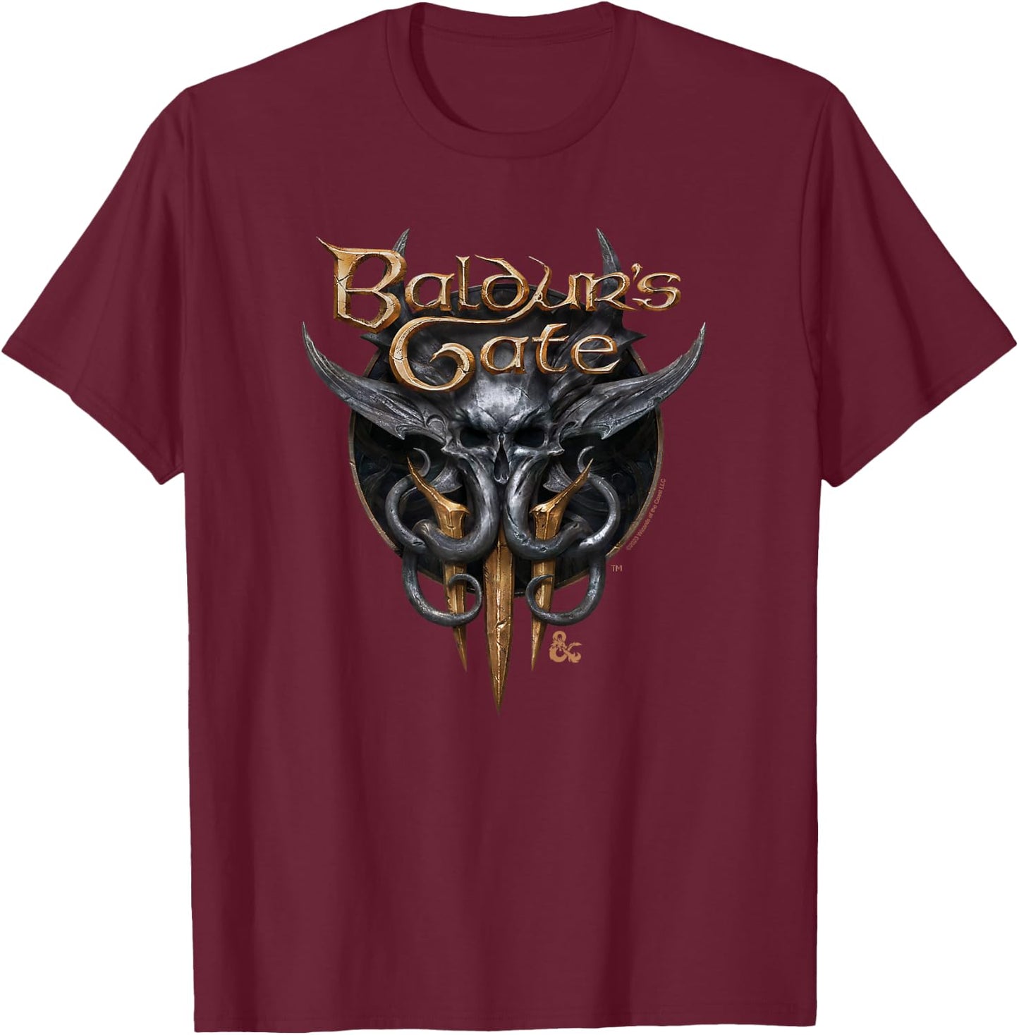Dungeons & Dragons Baldur's Gate III Illithid Logo T-Shirt - T-Shirt | Maroon
