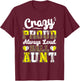 Loud Ball Auntie Softball Baseball Aunt T-Shirt - T-Shirt | Maroon