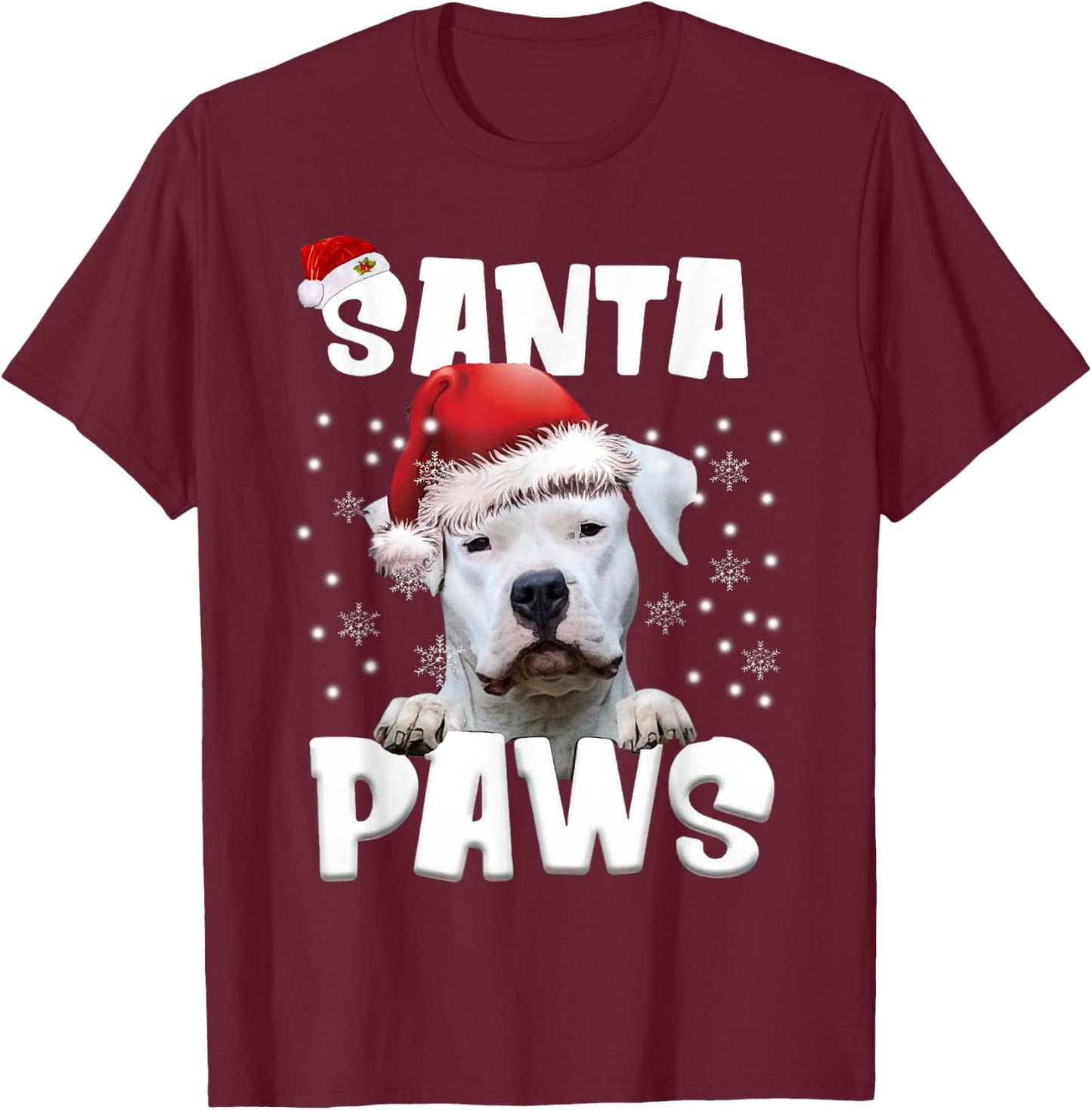 Funny Dogo Argentino Christmas Lights Tree Dog Lover Xmas T-Shirt - T-Shirt | Maroon