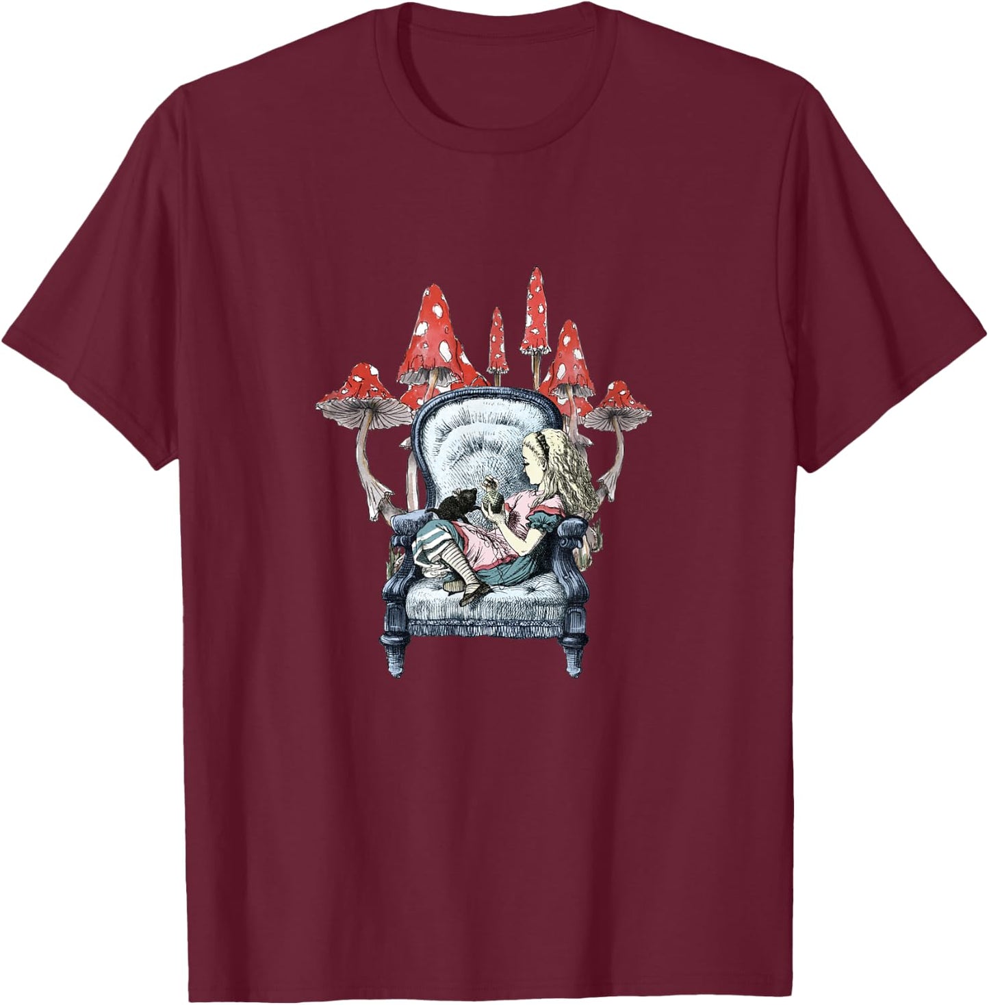 Alice In Wonderland - Alice Mushroom T-Shirt - T-Shirt | Maroon