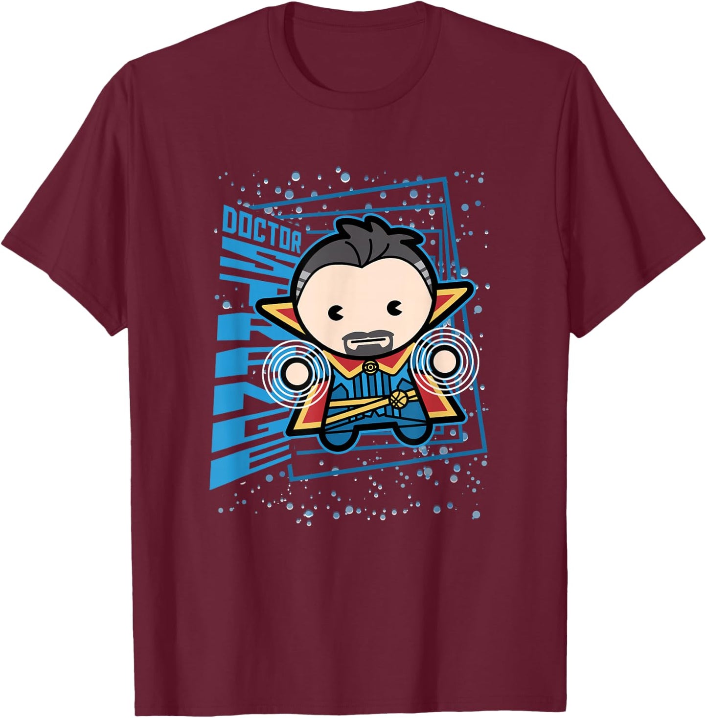 Marvel Kawaii Chibi Doctor Strange Magic In Space Logo T-Shirt - T-Shirt | Maroon