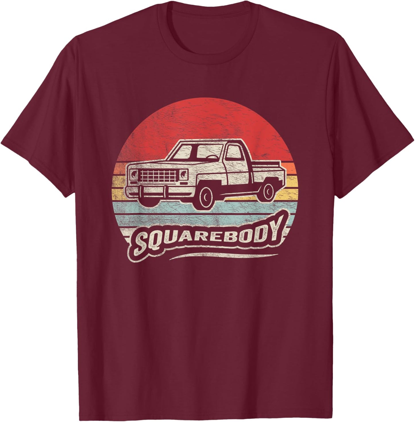Pickup Truck Gift Retro Classic Square Body Truck Squarebody T-Shirt - T-Shirt | Maroon