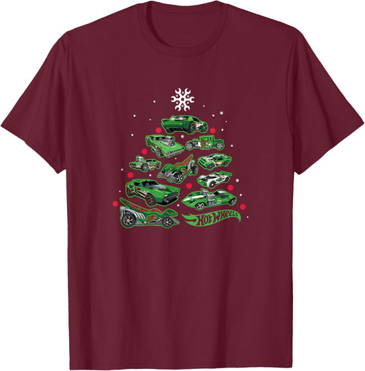 Hot Wheels - Car Tree T-Shirt - T-Shirt | Maroon