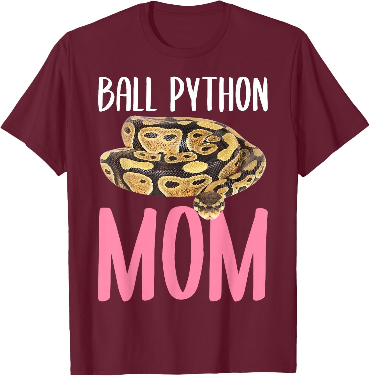 Ball Python Mom Snake T-Shirt - T-Shirt | Maroon