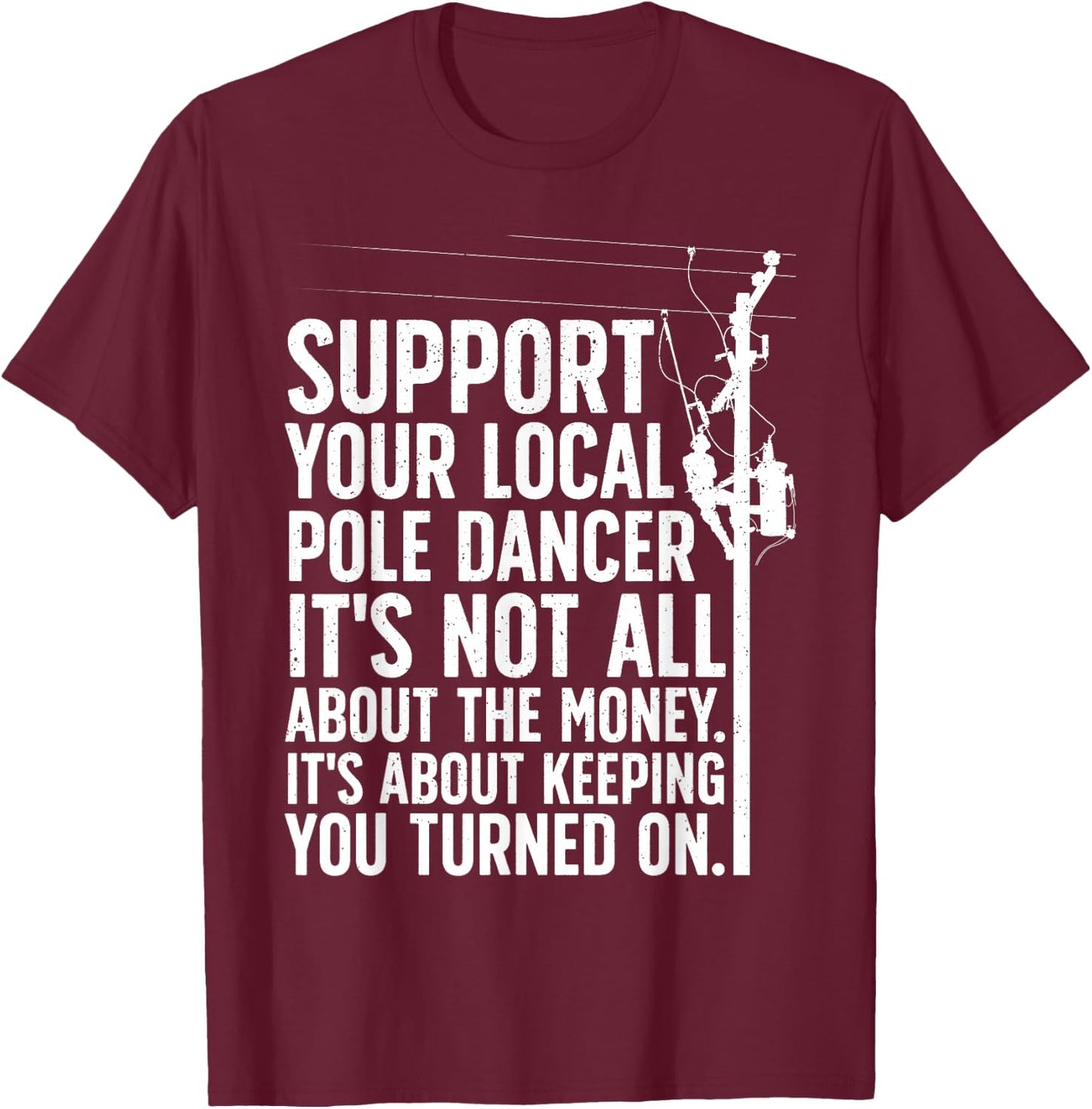 Best Lineman Design Women Kids Electrical Lineman T-Shirt - T-Shirt | Maroon