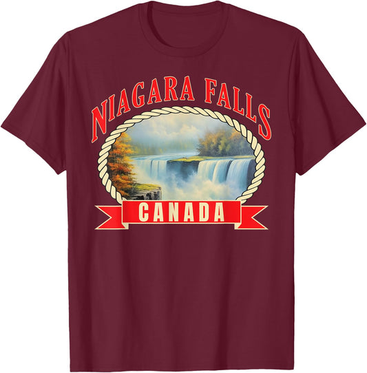 Niagara Falls Canada USA Nature river T-Shirt - T-Shirt | Maroon