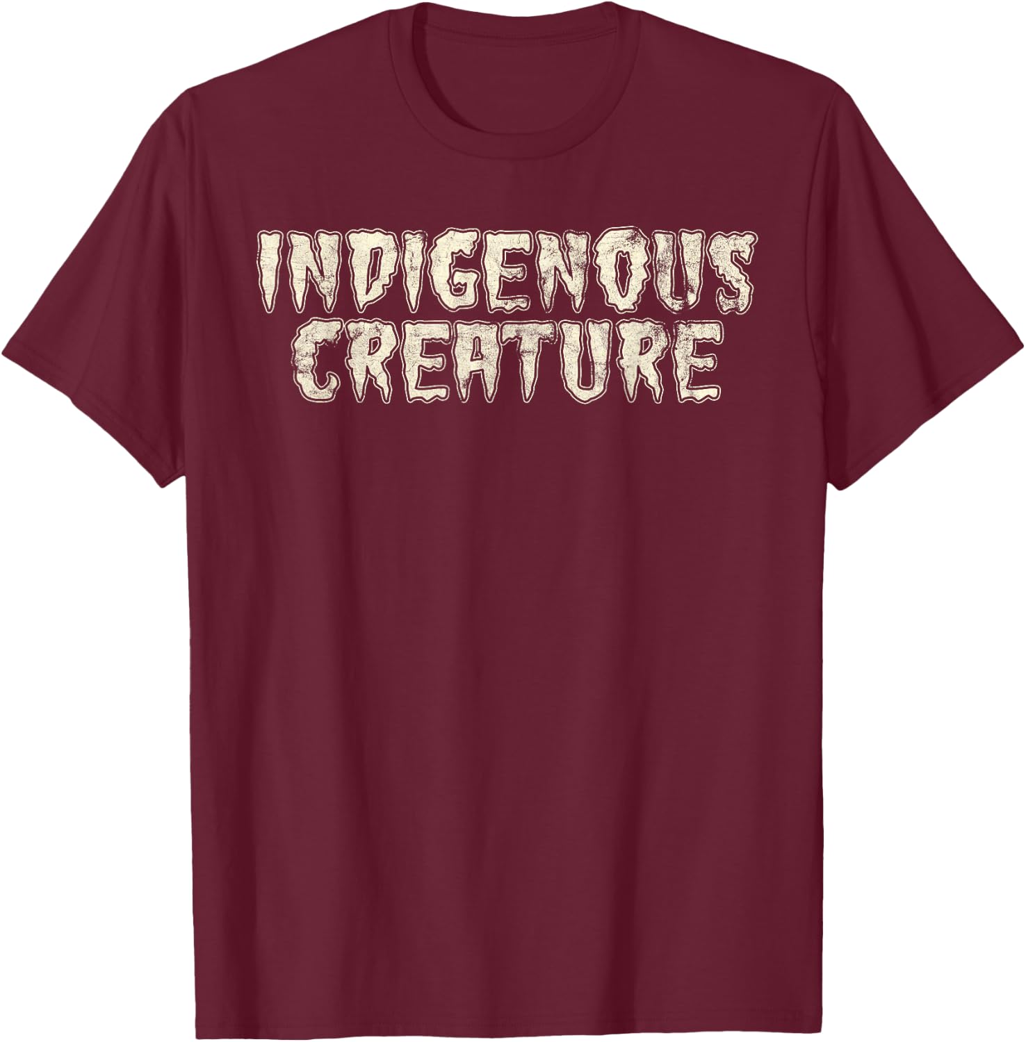 Indigenous Creature White T-Shirt - T-Shirt | Maroon