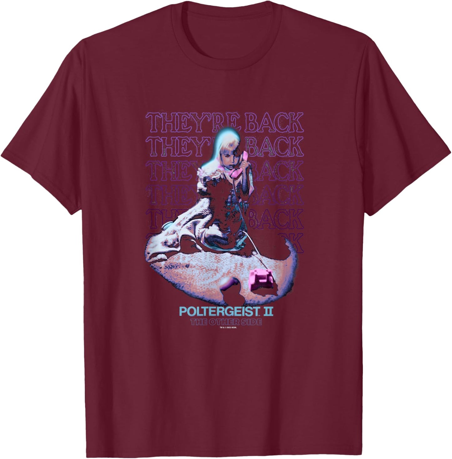 Poltergeist II Carol Ann They're Back Phone Call Halloween T-Shirt - T-Shirt | Maroon