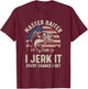 Master Baiter I’m Always Jerking My Rod Vintage USA FLag Women Men T-Shirt - T-Shirt | Maroon