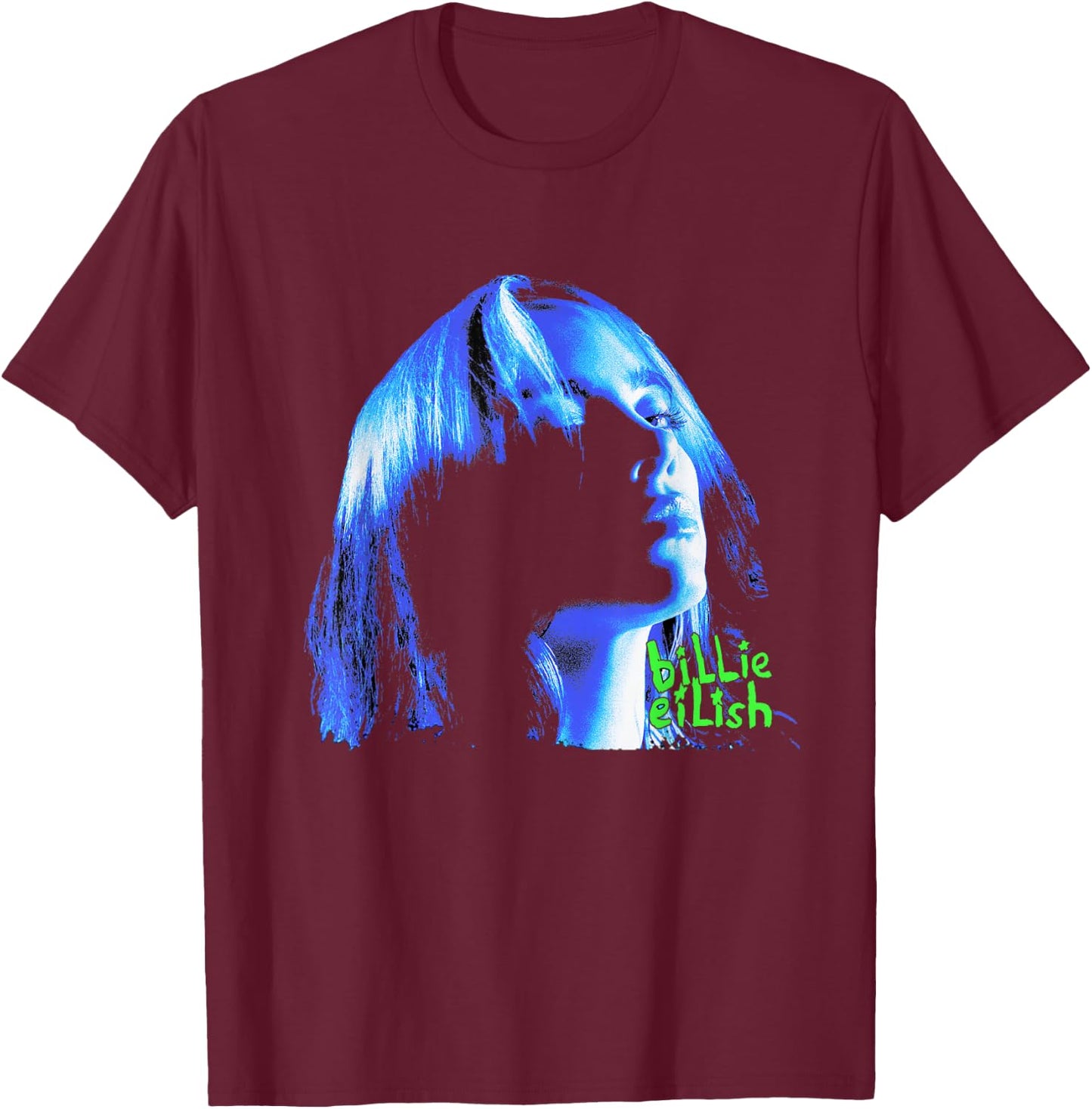 Official Billie Eilish Portrait T-Shirt - T-Shirt | Maroon