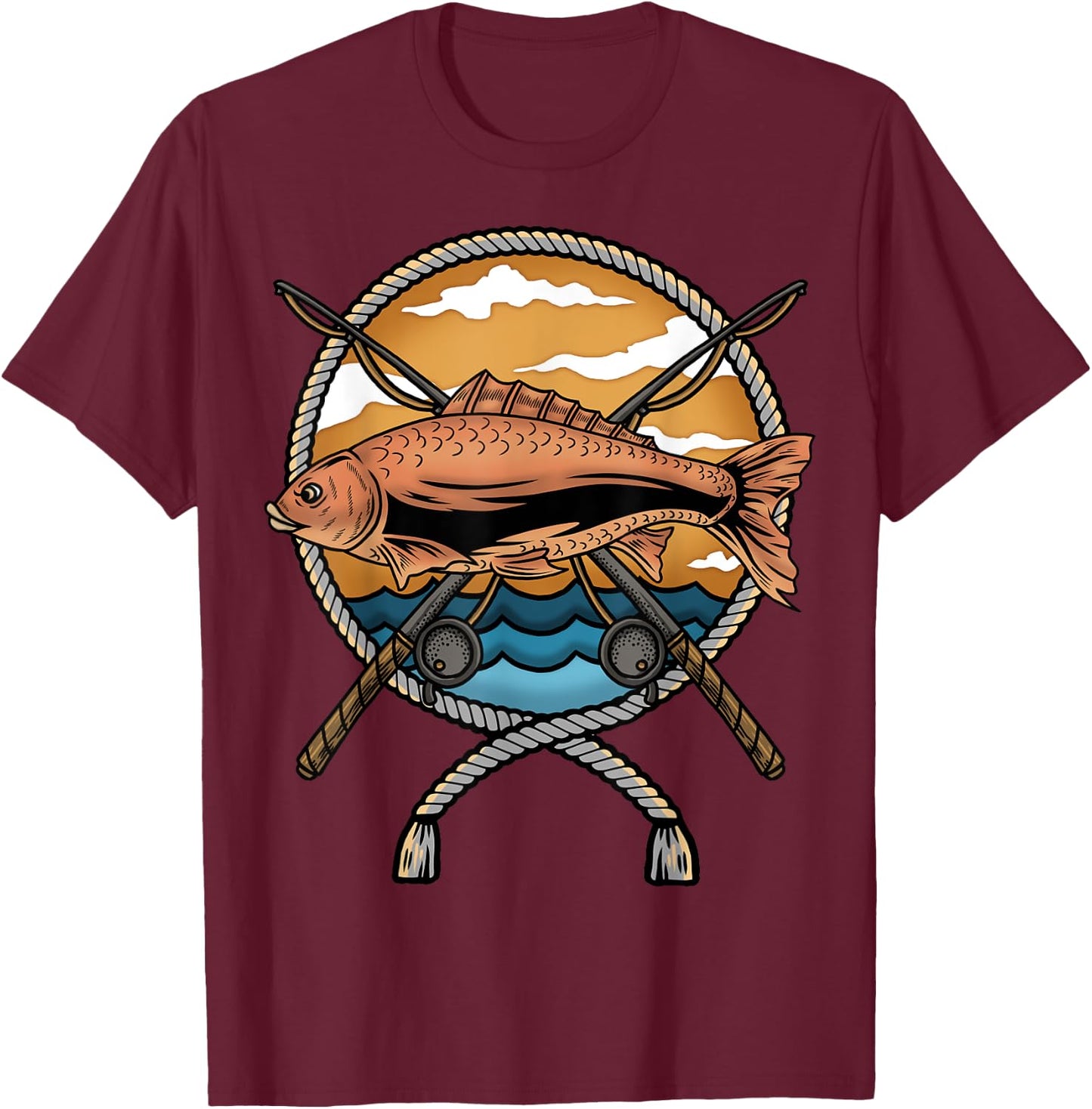 Carp Fish Fisherman Fishing T-Shirt - T-Shirt | Maroon