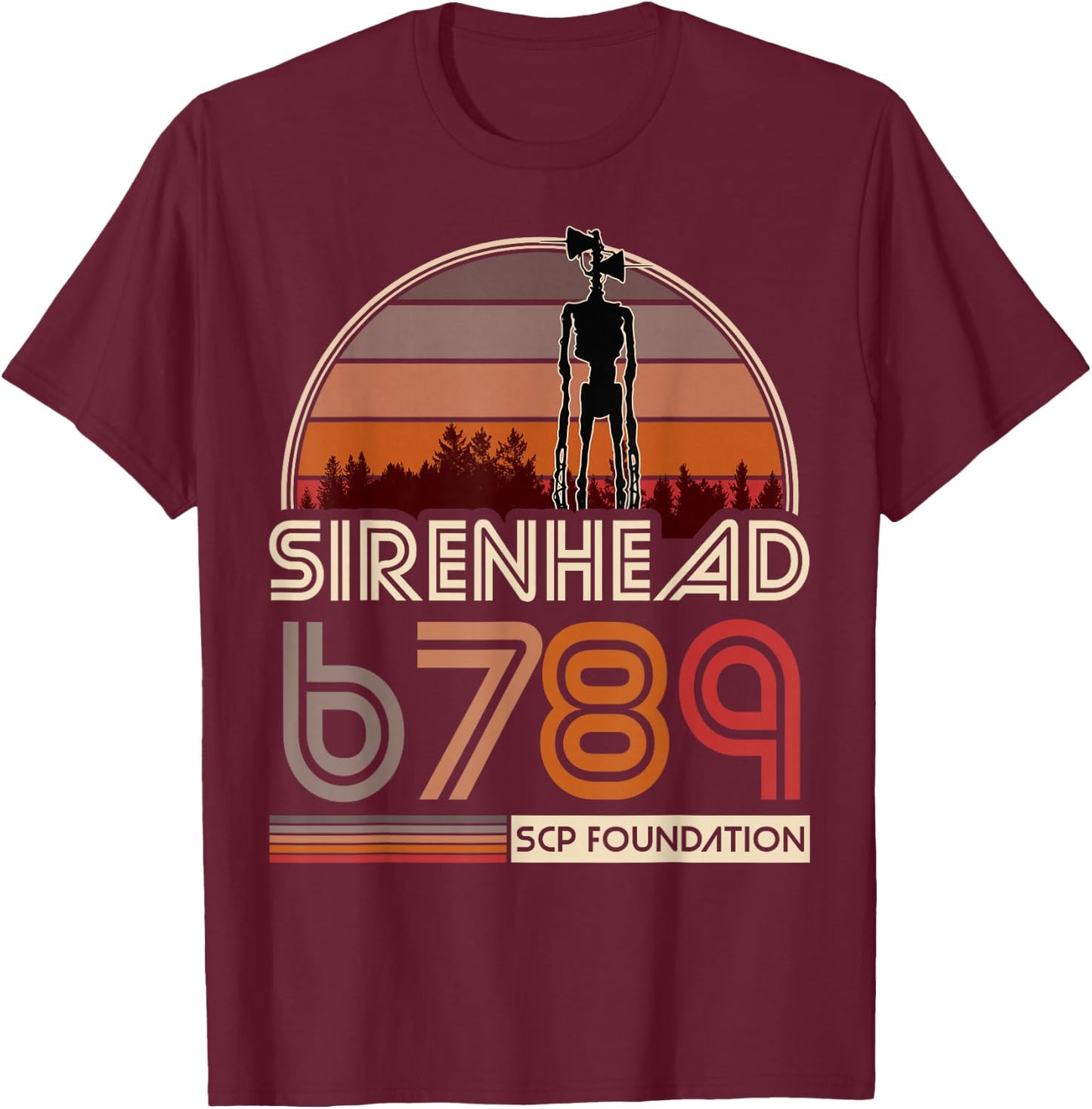Sirenhead SCP-6789 SCP Foundation T-Shirt - T-Shirt | Maroon