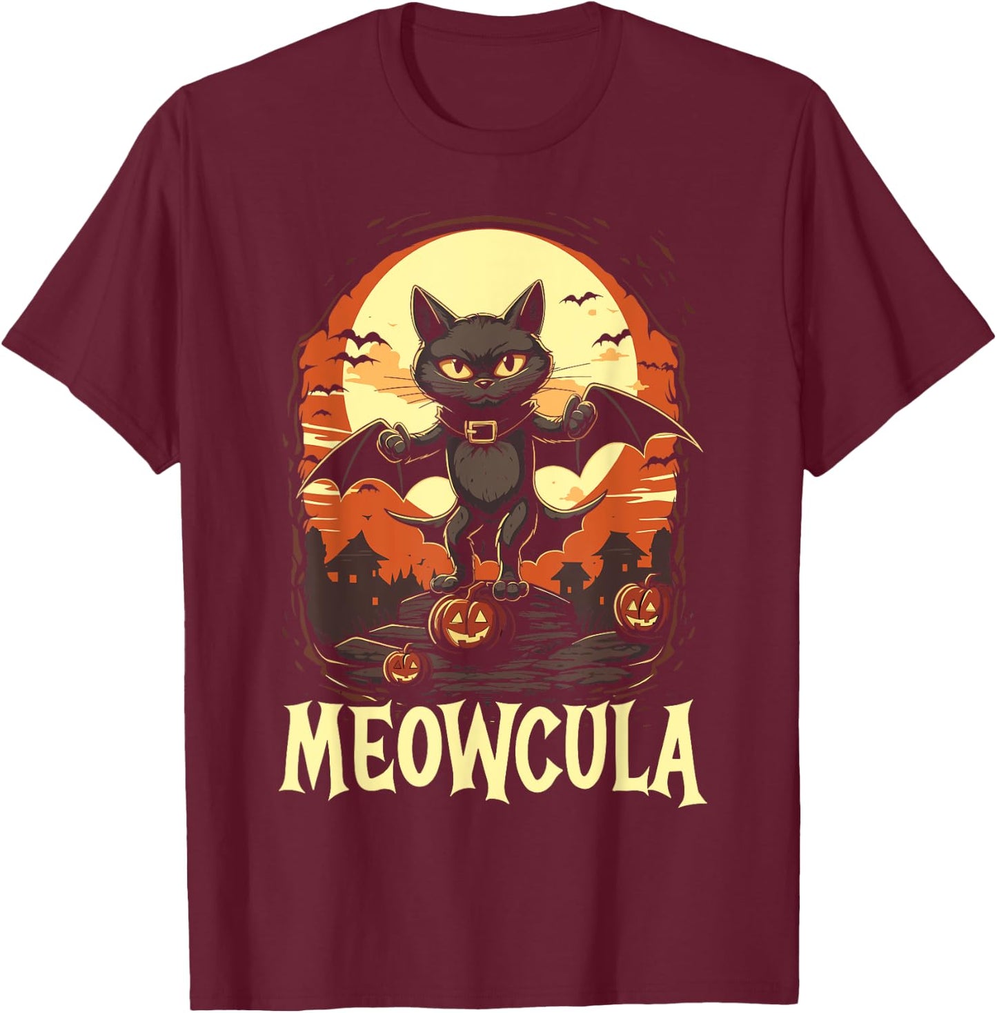 Dracula Halloween Scary Trick Or Treat Spooky Vampire T-Shirt - T-Shirt | Maroon