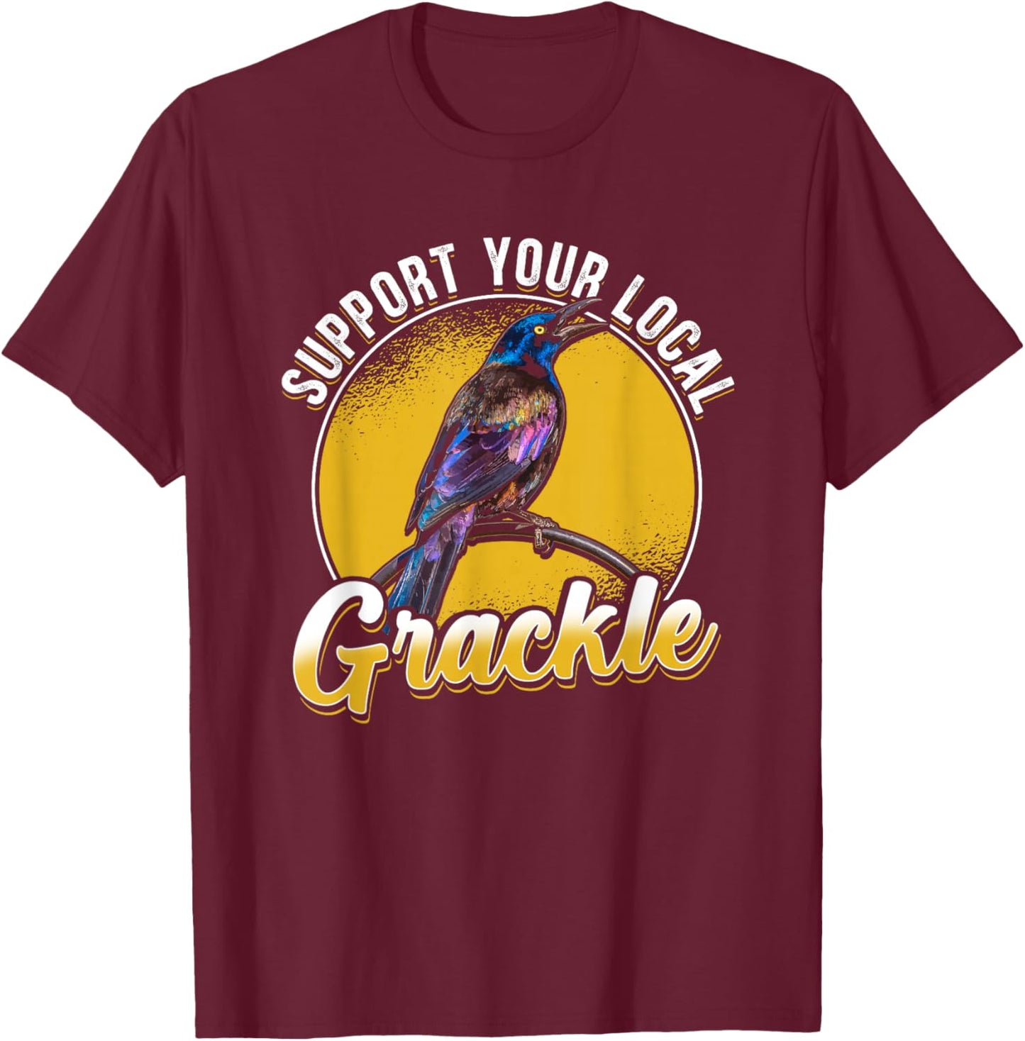 Quiscalus Grackle Bird Kawaii Bird Lover T-Shirt - T-Shirt | Maroon