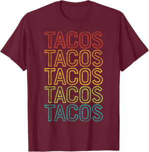 Retro Cinco de Mayo Tacos Taco Tuesday Vintage Mexican Food T-Shirt - T-Shirt | Maroon