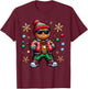 Hip Hop Gingerbread Man X-Mas Funny Christmas Boys T-Shirt - T-Shirt | Maroon