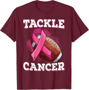 Tackle Breast Cancer T-Shirt - T-Shirt | Maroon