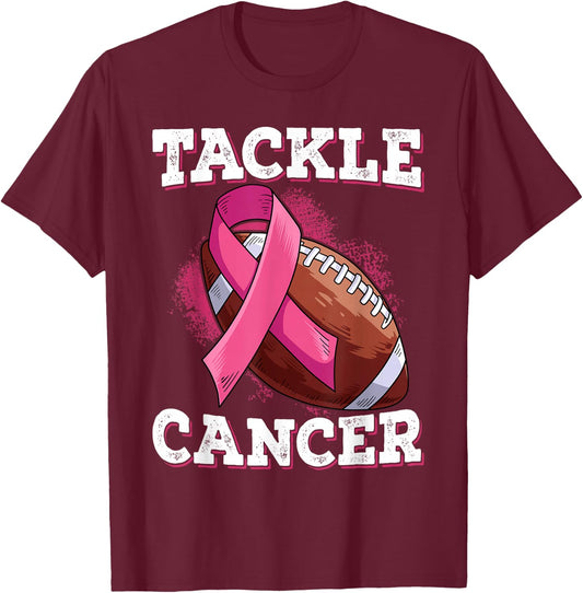 Tackle Breast Cancer T-Shirt - T-Shirt | Maroon