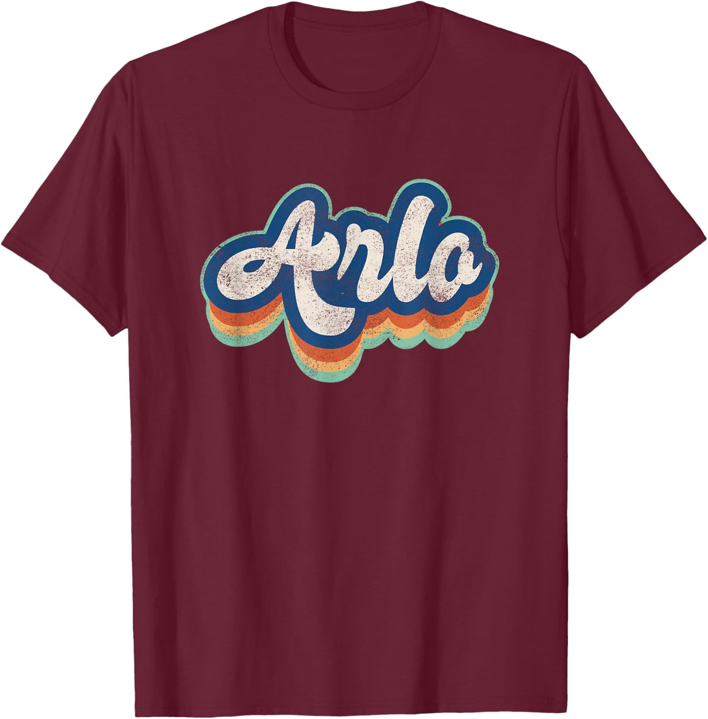 Arlo First Name Boy Vintage Style 70s 80s Personalized T-Shirt - T-Shirt | Maroon