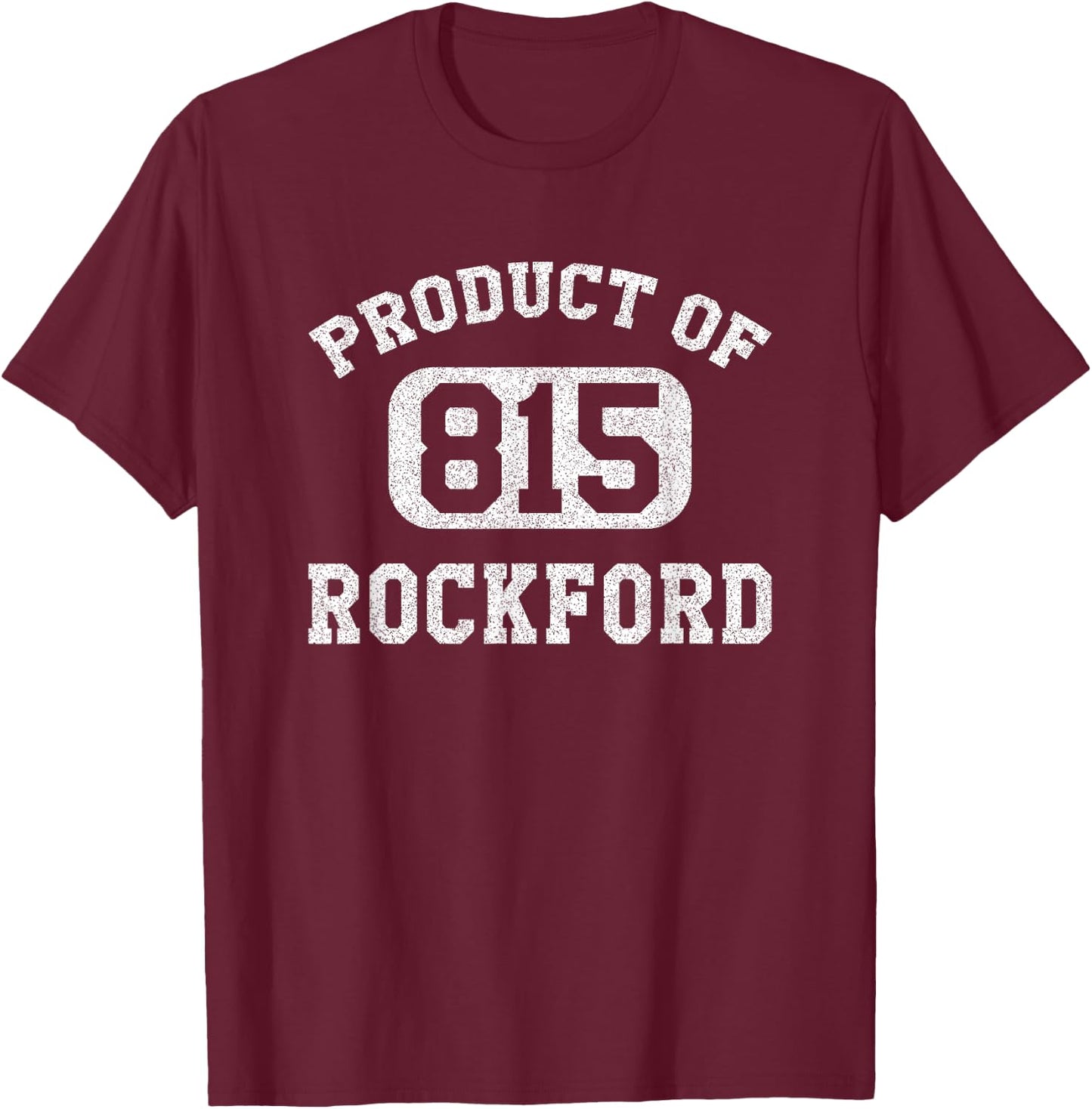 Rockford Illinois Vintage Retro Area Code T-Shirt - T-Shirt | Maroon