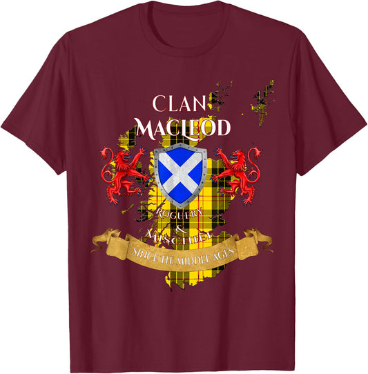 MacLeod Scottish Family Clan Middle Ages Mischief T-Shirt - T-Shirt | Maroon