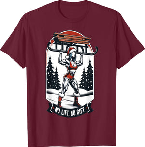 No Lift No Gift Workout Gym Christmas Xmas Miss Santa Women T-Shirt - T-Shirt | Maroon