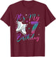 Ice Skating Birthday Girl 7 Year Old It's My 7th Birthday T-Shirt - T-Shirt | Maroon