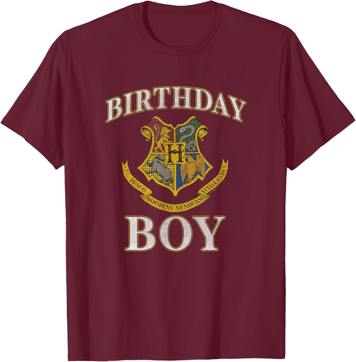 Harry Potter Birthday Boy Hogwarts Iconic Emblem Logo T-Shirt - T-Shirt | Maroon
