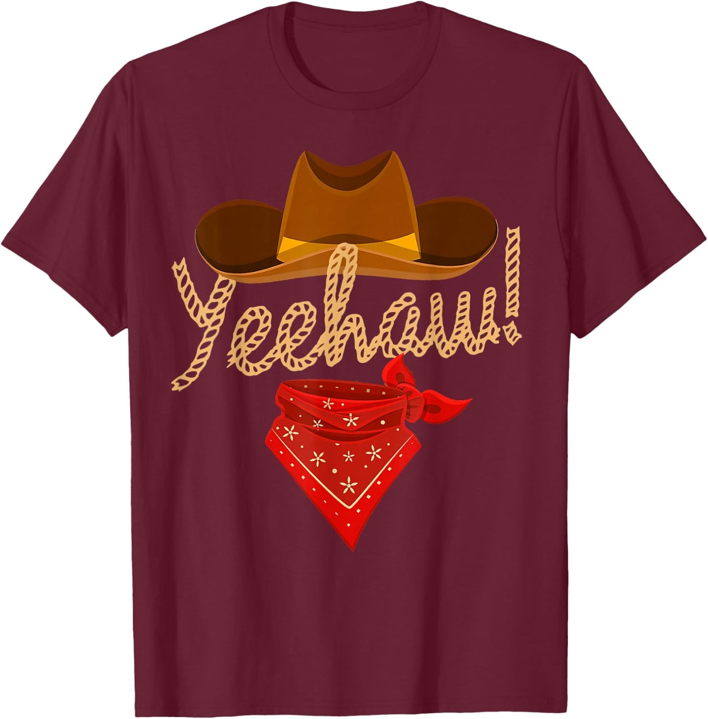 Yeehaw Western Country Howdy Southern Cowboy Yee Haw Vintage T-Shirt - T-Shirt | Maroon