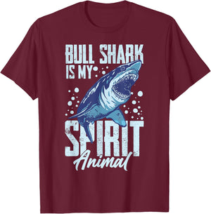 Bull Shark Teeth Animal Funny Ocean T-Shirt - T-Shirt | Maroon