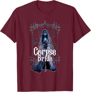 Corpse Bride Emily The Corpse Bride Scary Frame Portrait T-Shirt - T-Shirt | Maroon
