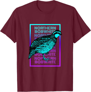 Northern Bobwhite Bird Vintage Retro Northern Bobwhite T-Shirt - T-Shirt | Maroon