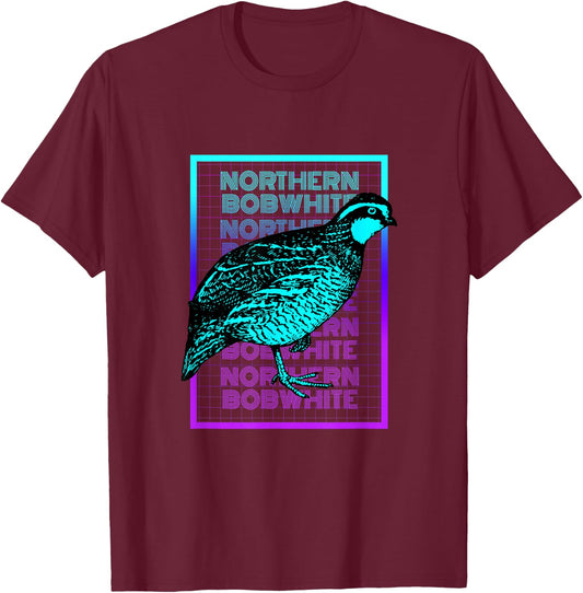 Northern Bobwhite Bird Vintage Retro Northern Bobwhite T-Shirt - T-Shirt | Maroon