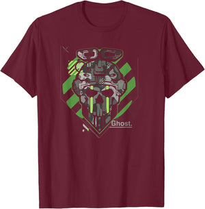 Call of Duty: Modern Warfare 2 Ghost Head Portrait T-Shirt - T-Shirt | Maroon