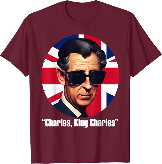 King Charles III Royal Coronation Funny British UK Souvenir T-Shirt - T-Shirt | Maroon