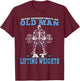 Fitness Old Man Pumping Gym Workout Gym T-Shirt - T-Shirt | Maroon