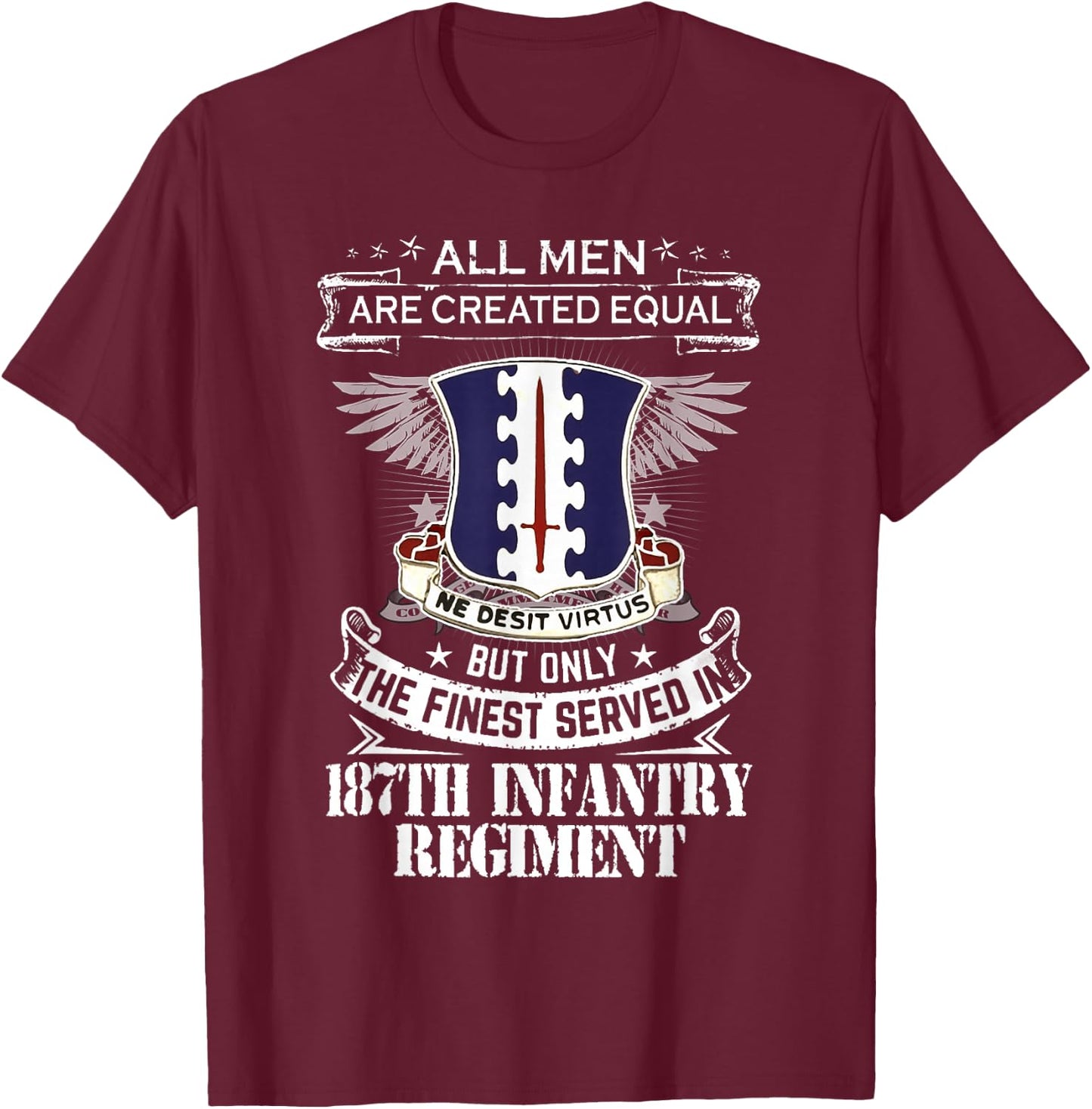 187th Infantry Regiment US Army T-Shirt - T-Shirt | Maroon