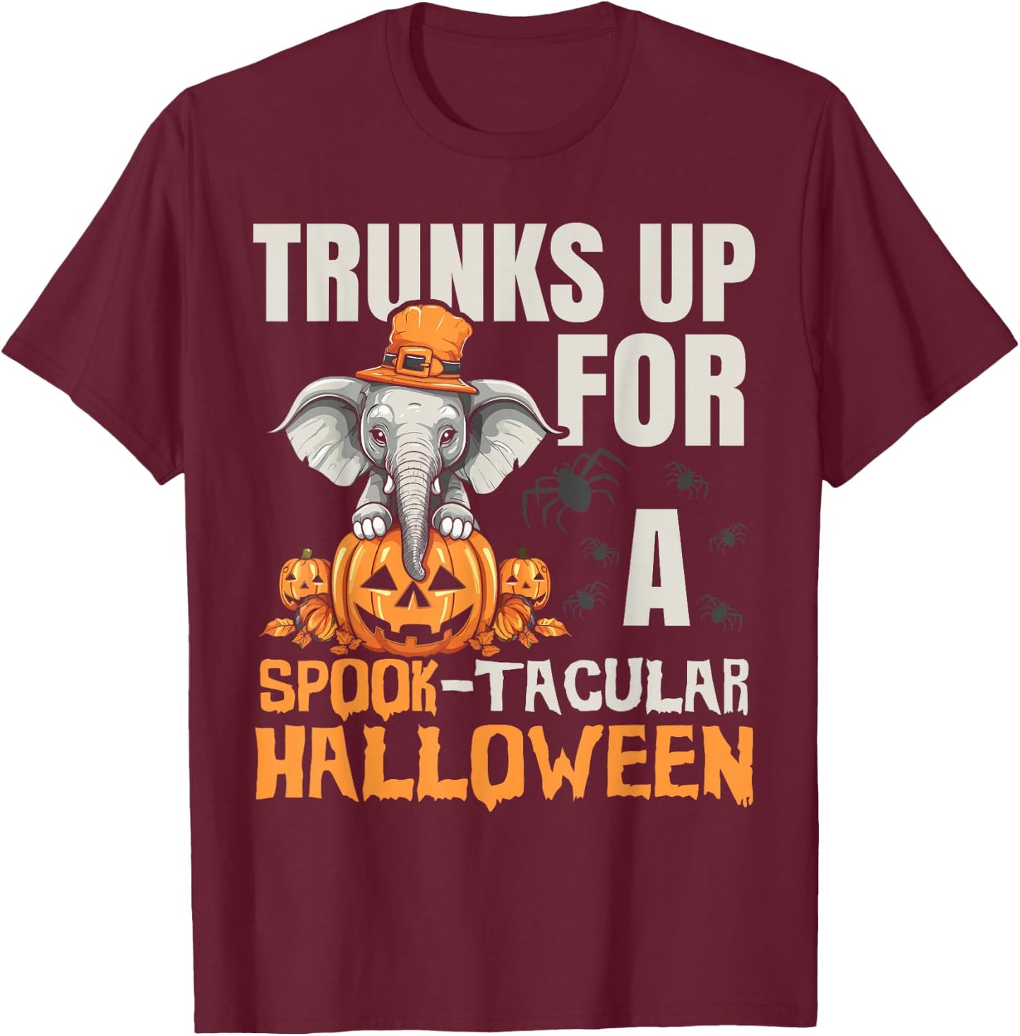 Elephant Halloween Safari Trick Or Treat Spooky Animal T-Shirt - T-Shirt | Maroon