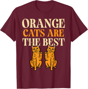 Orange Cats are The Best Feline Tabby Kitty Women Girls Kids T-Shirt - T-Shirt | Maroon
