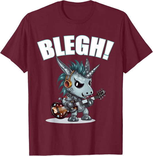 Blegh Heavy Metal Metalcore Unicorn T-Shirt - T-Shirt | Maroon