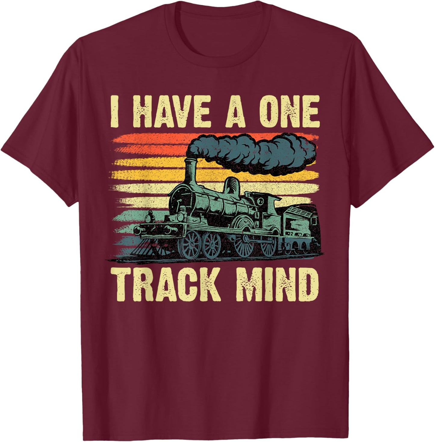 Funny Train Art Women Kids Toddlers Railroad Lovers T-Shirt - T-Shirt | Maroon