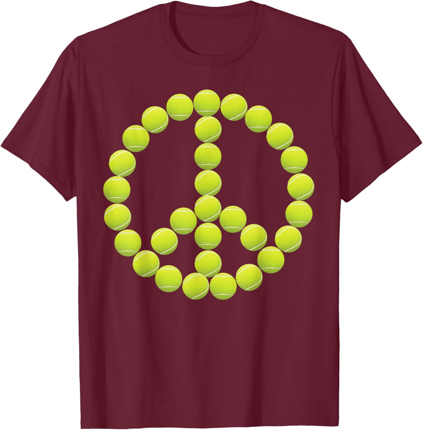 Peace Sign Tennis Ball Retro 70s 80s Costume Hippie Gift T-Shirt - T-Shirt | Maroon